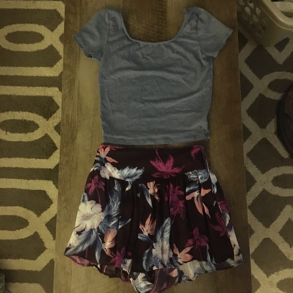 AEO crop top and short set